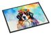 Bernese Mountain Dog Hippie Dawg Doormat Front Door Mat Indoor Outdoor Rugs For Entryway, Non Slip Washable Low Pile, 24H X 36W_maomaolike.com
