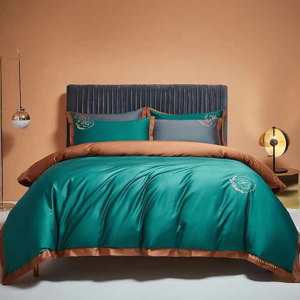 100-Count Long-Staple Sateen Embroidered Four-Piece Bedding Set Pure Cotton Bed Sheet Duvet Cover Manufacturer Wholesale_maomaolike.com