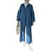 Women's Clothing autumn new women's clothing round neck lantern sleeve loose casual wide leg pants two piece suit_maomaolike.com