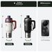 1250ml Stainless Steel Ceramic Tumbler, 72 Hours Cold Ice Portable Thermal Insulated Water Bottle With Straw Large_maomaolike.com
