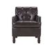 Leather Armchair With Rivet Decoration Single Sofa Accent Chair For Living Room-Brown_maomaolike.com