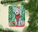 Bedlington Terrier Christmas Porcelain Ornament Christmas Tree Hanging Decorations For Home Christmas Holiday, Rectangle, Gift, Multicolor_maomaolike.com