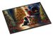 Tibetan Terrier And Santa Claus Doormat Front Door Mat Indoor Outdoor Rugs For Entryway, Non Slip Washable Low Pile, 24H X 36W_maomaolike.com
