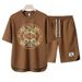Men's Clothing 2024 Waffle Casual Summer Suit Men's Loose Teen Short sleeved T shirt Shorts Handsome Two piece Suit_maomaolike.com