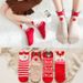 Christmas sock Autumn and winter big Red socks 4 pairs of three-dimensional cartoon Christmas socks cute elk ladies mid-tube socks_maomaolike.com