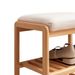 Natural Solid Wood Shoe Bench, Beech Wood Storage Rack Organizer With High Rebound Sponge Cushion_maomaolike.com