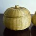 Tea Egg Storage Organizer Snack With Lid Basket Green Woven Bamboo Canister_maomaolike.com