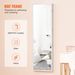 VEVOR Mirror Jewelry Cabinet 47.05in Lockable Wall Or Door Mounted Armoire White_maomaolike.com