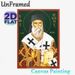 Saint Nectarios Religious Icon Painting Poster, Traditional Orthodox Style Poster, Detailed Sacred Portrait With Ornate Vestments And Halo, Suitable_maomaolike.com
