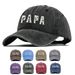 Unisex PAPA embroidered washed Sun Protection Sun hat men's and women's outdoor sports fishing sun shade baseball cap_maomaolike.com