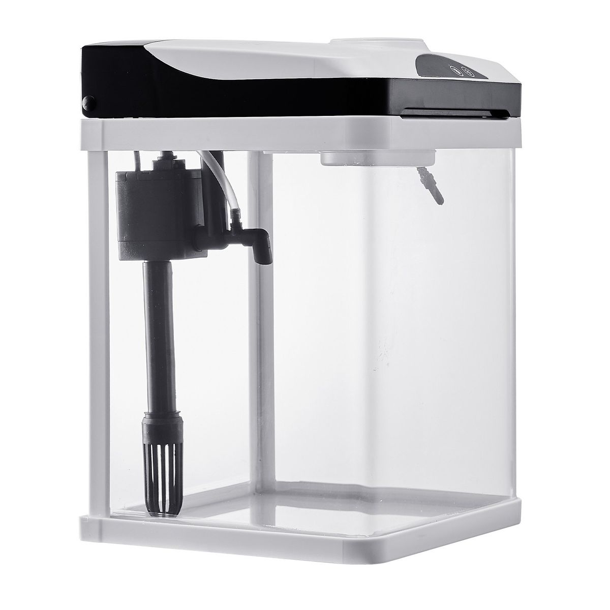 2 Gallon Fish Tank Aquarium LED Smart Square Clear Glass 7 Color Self Cleaning_maomaolike.com