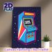Retro Arcade Game Machine Painting Poster, Vibrant Neon-style Retro Arcade Machine With "Game Over" Text Poster, Nostalgic Gaming Decor Suitable For_maomaolike.com