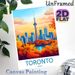 Toronto Autumn Cityscape Painting Poster, Vibrant Illustration-style Warm-toned Skyline Poster, Scenic Artwork With Iconic Tower & Fall Foliage, Ideal_maomaolike.com