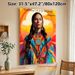 Sacagawea Indigenous Portrait Painting Poster, Vibrant Colorful Stylized Art Poster With Inspirational Quote, Meaningful Cultural Wall Decor For Home_maomaolike.com