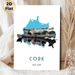 Cork Ireland Cityscape Painting Poster, Vibrant Watercolor-style Riverside Town View Poster, Charming Travel-inspired Decor For Living Room, Bedroom_maomaolike.com