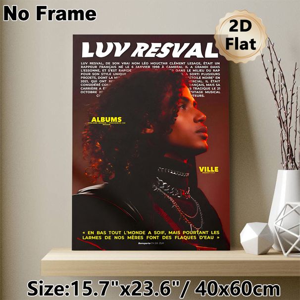 Hip-hop Artist Luv Resval Painting Poster, Moody Red-hued Portrait Poster, Stylish Music-themed Wall Decor Suitable For Bedroom, Music Studio, Living_maomaolike.com