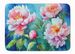 Peonies In Watercolor Memory Foam Kitchen Mat Machine Washable Anti-Fatigue Mat Cushion Comfort Bath Mat Or Kitchen Rug_maomaolike.com