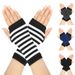 Unisex Striped open-finger wrist cuff for men and women thin knitted children's writing short solid color DIY gloves_maomaolike.com