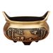 Brass Carved Bridge Ear Indoor Ancestor Hall Offering High Holder Stick Sandalwood Incense Burner Metal Craft Ornament_maomaolike.com