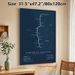 Camino De Santiago Coastal Route Painting Poster, Sleek Dark Blue Map Poster, Clear Hiking Route & Essential Data Display, Ideal For Home Wall Decor_maomaolike.com