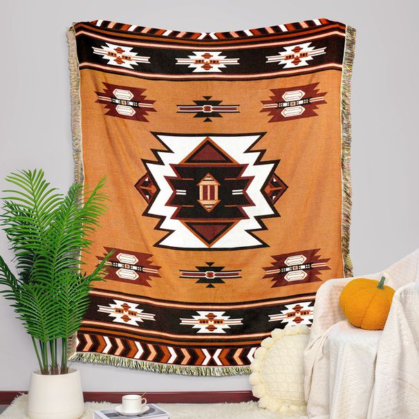 Camping Blanket Moisture Proof Picnic Mat Jacquard Tapestry Ins Style Sofa Towel Line Blanket Multifunctional Sofa Blanket_maomaolike.com