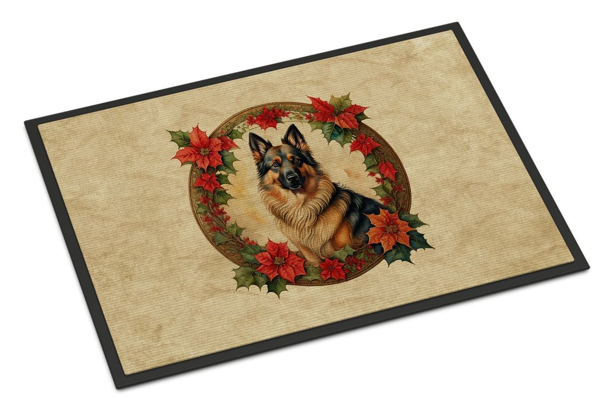 Belgian Tervuren Christmas Flowers Doormat Front Door Mat Indoor Outdoor Rugs For Entryway, Non Slip Washable Low Pile, 24H X 36W_maomaolike.com
