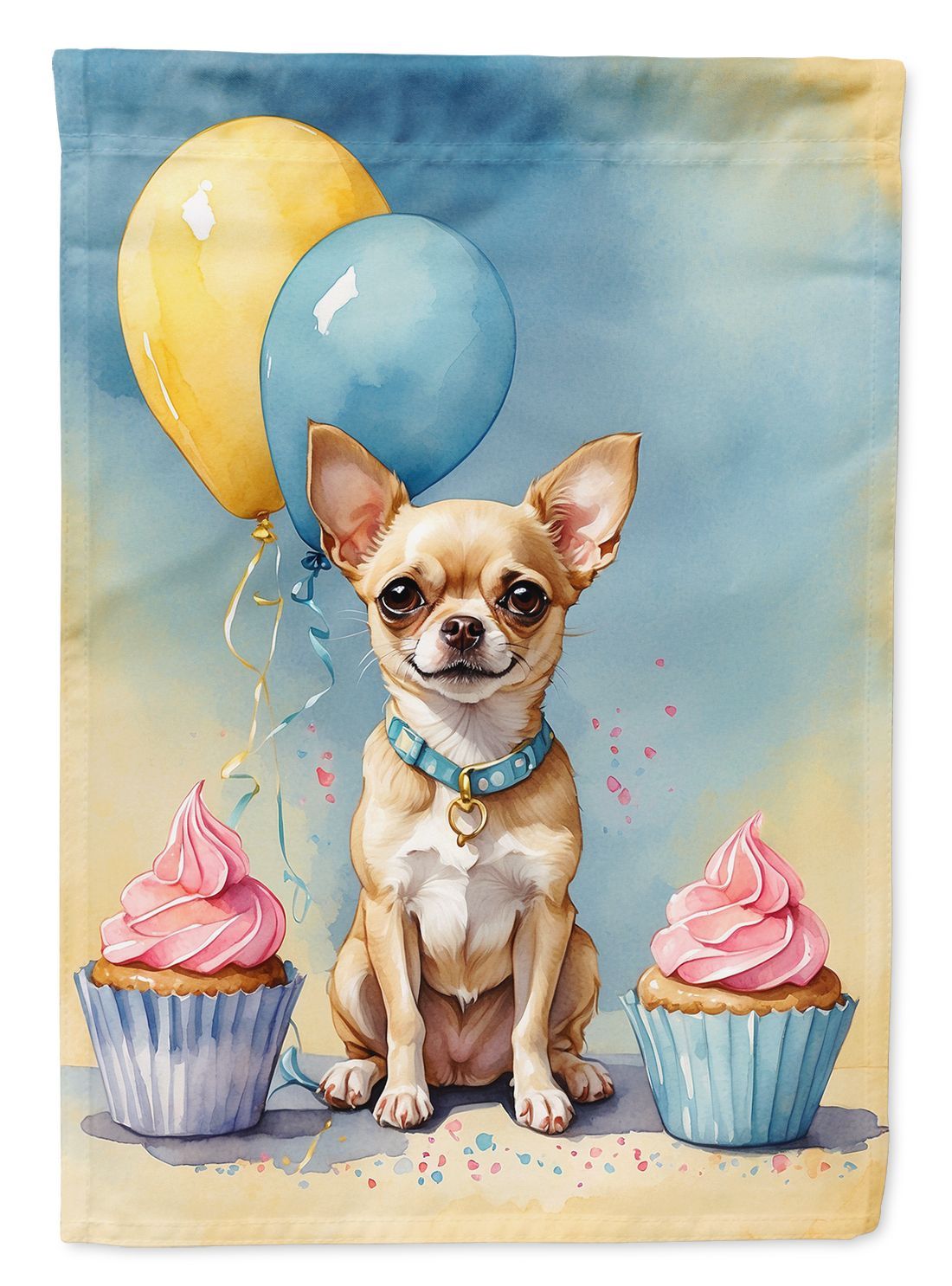 Chihuahua Happy Birthday Garden Flag Mailbox Flag Decorative Yard Flag Banner Outside Patio Artwork Yard Flower Beds, Garden Size, Multicolor_maomaolike.com