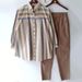 Women's Spring And Autumn Large Size Loose Fat MM Striped Collar Long-sleeved Fashion Sports Suit Two-piece Suit_maomaolike.com