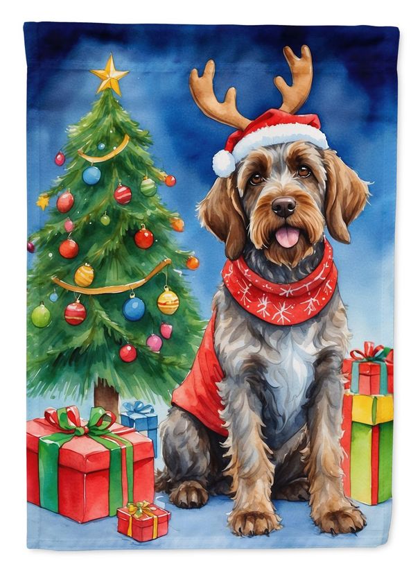 Wirehaired Pointing Griffon Christmas Reindeer Garden Flag Mailbox Flag Decorative Yard Flag Banner Outside Patio Artwork Yard Flower Beds, Garden Size, Multicolor_maomaolike.com