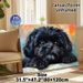 Black Fluffy Puppy Painting Poster, Vivid Realistic Oil Painting Style Poster, Warm Endearing Decor Ideal For Living Room, Bedroom And Pet Enthusiast_maomaolike.com