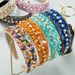 European and American Trendy Design Colorful Turquoise Inlaid with Diamonds Wide Edge Fabric Candy Colored Headband Versatile Headwear_maomaolike.com
