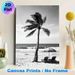 Beach & Palm Tree Painting Poster, Monochrome Minimalist Coastal Scene Poster, Serene Vacation-inspired Decor Ideal For Bedroom, Living Room And_maomaolike.com