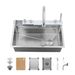 Pull-out Facuet Single Bowl Sink Kitchen Vegetable Sink 304 Whale Waterfall Sink Dish Sink Household Vegetable Washing Basin_maomaolike.com