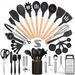 Hot Sale Silicone Wooden Handle Kitchenware 44-Piece Cooking Spatula Soup Spoon Non-Stick Pan Tableware Kitchen Tool Set_maomaolike.com