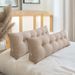 SOGA 2X 100cm Beige Triangular Wedge Bed Pillow Headboard_maomaolike.com