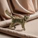 Creative Little Long Tail Vintage Pastoral Cat Tea Pet Desktop Bronze Sculpture Handheld Craft Small Ornament_maomaolike.com