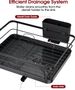 Sakugi Dish Drying Rack - Stainless Steel Dish Rack With Drainboard For Kitchen Counter And Sink, 15.6" D X 12" W X 5" H, Black_maomaolike.com