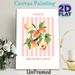 Amalfi Fruit Market Themed Painting Poster, Pastel Pink Striped Vibrant Peach & Citrus Floral Illustration Poster, Cheerful Fresh Decor Ideal For_maomaolike.com