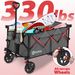 Sekey 330LBS 220L Collapsible Wagon Cart, Foldable Garden Wagon, Heavy Duty Folding Utility 600D Oxford Fabric Beach Cart With Big Wheel For Camping, Shopping, Outdoor, Sport (Gray, 1-YEAR-WARRANTY)_maomaolike.com