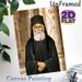 Orthodox Saint Paisios Painting Poster, Traditional Religious Icon Style Poster, Reverent Portrait Of Robed Saint With Halo, Ideal For Home Prayer_maomaolike.com