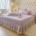 French Style Warm Milk Velvet Quilted Cover Single Piece Autumn Winter Thickened Coral Fleece Lace Bed Skirt Three-Piece Set_maomaolike.com