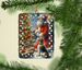 Fox Terrier And Santa Claus Porcelain Ornament Christmas Tree Hanging Decorations For Home Christmas Holiday, Rectangle, Gift, Multicolor_maomaolike.com