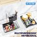 Simple Trending Dish Drying Rack For Kitchen Counter, 11.7" X 16.5", Black_maomaolike.com