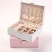 Double-Layer Leather Rings, Studs, Earrings, Necklaces, Large Capacity Jewelry Organizer Box For Hair Accessories_maomaolike.com