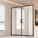 Semi-frameless Shower Door, 57.8-59 W X 70 H In, Double Sliding Glass Door With 1/4 In(6mm) Clear Tempered Glass, Waterproof Shatterproof Stainproof With Stainless Steel Hardware, Matte Black_maomaolike.com