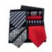 Unisex Men's gift box tie Fashion business striped tie square scarf set luxury gift box_maomaolike.com