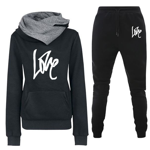 Women's Clothing Women's sweatshirt suit hoodie sports letter LOVE suit fashion and leisure hot style_maomaolike.com