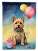 Norwich Terrier Happy Birthday House Flag Large Porch Sleeve Pole Decorative Outside Yard Banner Artwork Wall Hanging, Polyester, House Size, Multicolor_maomaolike.com
