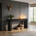 Console Table, Wood Sofa Table Hallway Table With Double Pedestal_maomaolike.com