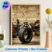 Raccoon & Tire Themed Painting Poster, Vintage Garage Style Playful Raccoon Leaning On Tire With Humorous Slogan Poster, Lighthearted Witty Decor For_maomaolike.com